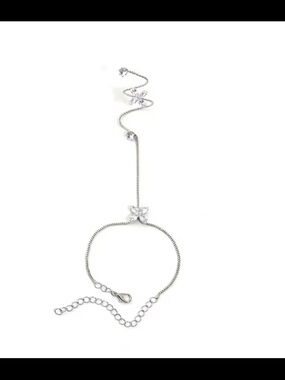 Affordable Fashion Finds Silver Butterfly Hand Chain Bracelet